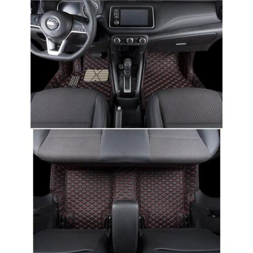 For fiber leather car interior floor mat for nissan kicks 2016 2017 2018 2019 2020 accessories styling covers