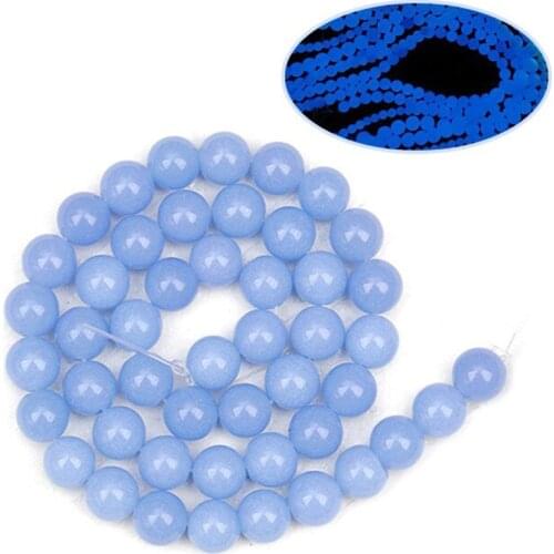 Natural Blue Luminous Stone Glow In The Dark Loose Spacer Beads For DIY Jewelry Making Bracelet 15