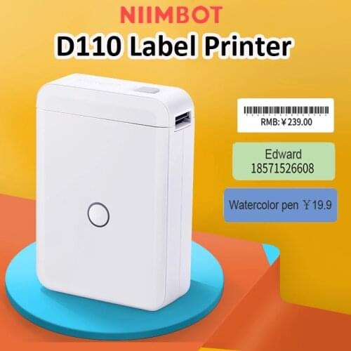 Niimbot D110 Label Maker Bluetooth Price Tag Planner Sticker Portable Pocket Mini Thermal Label Printer Home Office Use Printing