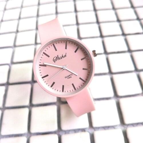 Newly Women Candy Color Quartz Wrist Watch Lady Silicone Band Simple Style Watch