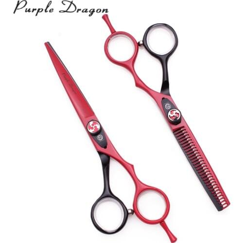 Scissors Salon Barber 6.0" Purple Dragon Japan Stainless 1018# Hair Cutting Scissors Thinning Shears Hairdressing Scissors Razor