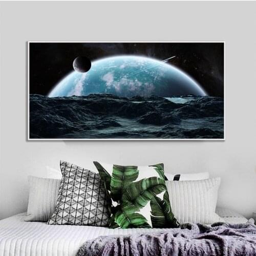 Astronaut Earth Poster and Prints Nebula Space Art Galaxy Canvas Painting Wall Picture for Living Room Home Decor Free Shipping