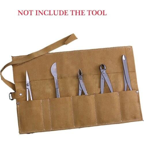 Bonsai Storage Package Roll Bag Garden Repair Tool Pliers Scissors Genuine Leather Tool Set Case Storage Bags