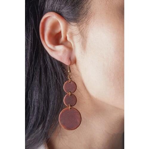 Handmade Genuine Leather Earrings Fashion Authentic Women Jewellery Accessory Stylish Desing High Quality Gift - ES-9007
