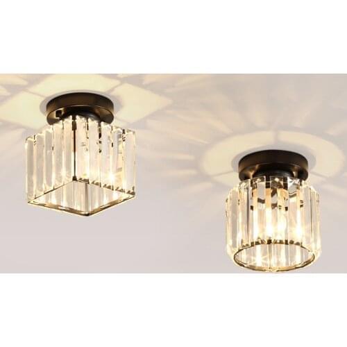 Modern LED Crystal Round Square Chandelier Ceiling Aisle Light E14 Lig Chandeliers Ceiling Lightshts Living Room Decoration