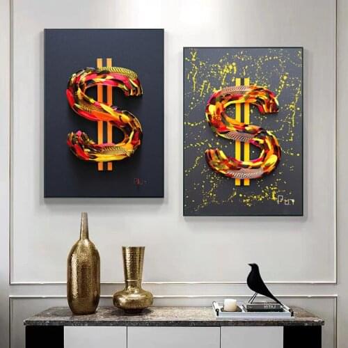 Modern Graffiti Feather Weave Dollars Canvas Paintings Wall Art Posters Prints Wall Pictures for Living Room Modern Home Cuadros