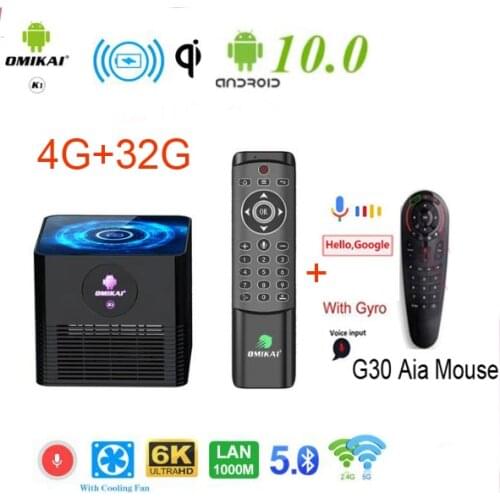 Android 10.0 Wireless Charging TV Box Android 10 Media Player 6K HD Dual Wifi 1000M LAN 10bit HDR OMIKAI K1 TVBOX 4G32G You tube