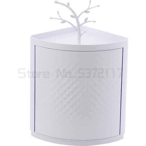 Bathroom corner triangular shelf dustproof rotary storage rack bedroom corner finishing lockers