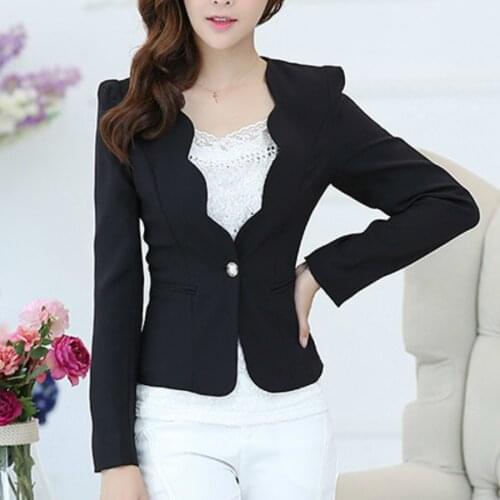 Fashion Simple Blazer Feminino Tight Long Sleeve Pocket White Black Blazer Women Casual Elegant Slim Autumn Winter Coat Female