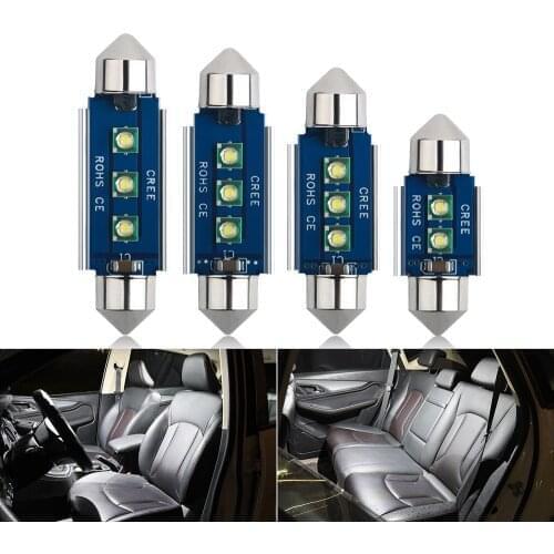 10PCS Festoon C5W Led Lights CREE SMD 31/36/39/41mm With Chip 3 SMD Canbus No Error Interior Dome Light 6000K White IC12V