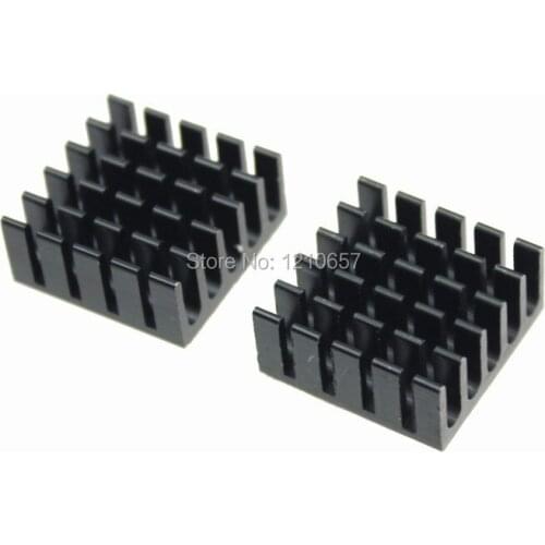 100 pieces LOT Black Aluminium Cooler VGA IC Chip Ram DDR Chipset Heatsink 22x22x10mm