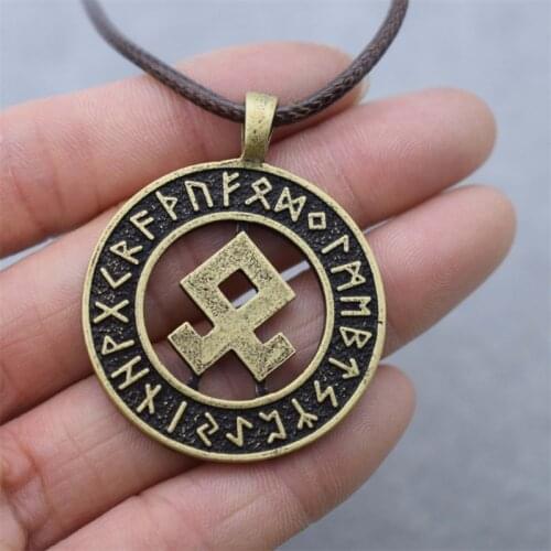 12pcs Slavic Viking Alphabet Rune Necklace Wicca Pagan jewelry gift