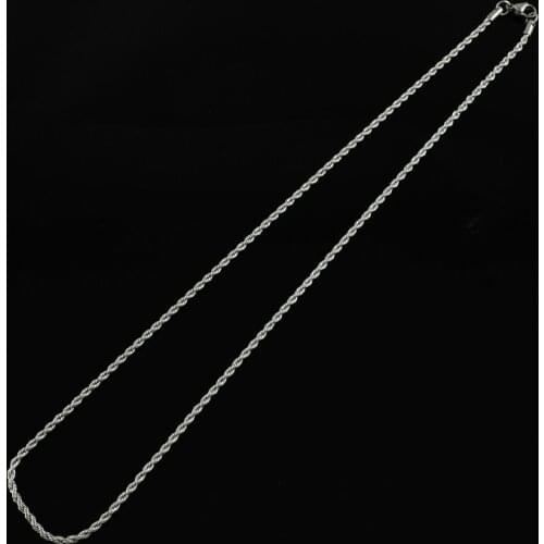 20 pc 304 Stainless Steel Rope Chain Necklaces with Lobster Clasps, Stainless Steel Color, 19.9"