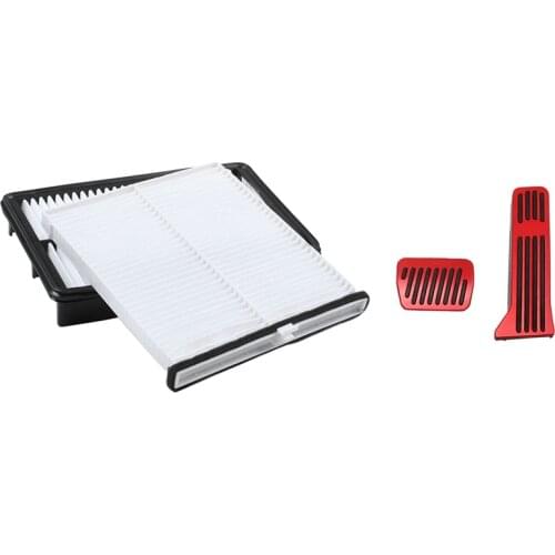 2x Engine Air Filters for Mazda 3 6 CX-5 KD45-61-J6X & 2x No Drilling Accelerator Pedal Covers for Mazda 2 3 6 CX-3