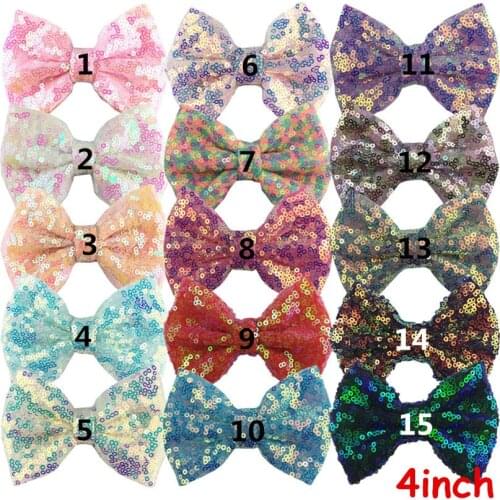 30 pcs/lot , NEW Large 4" Sequin Bows , Sparkly Sequin Bow for hair accessories