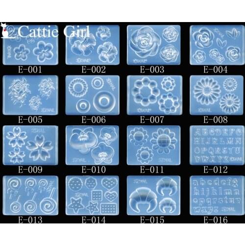 30 Patterns Flower Biscuit Ocean 3D Acrylic Nail Mold Palace Nail Art Decorations DIY Design Silicone Heart Nail Art