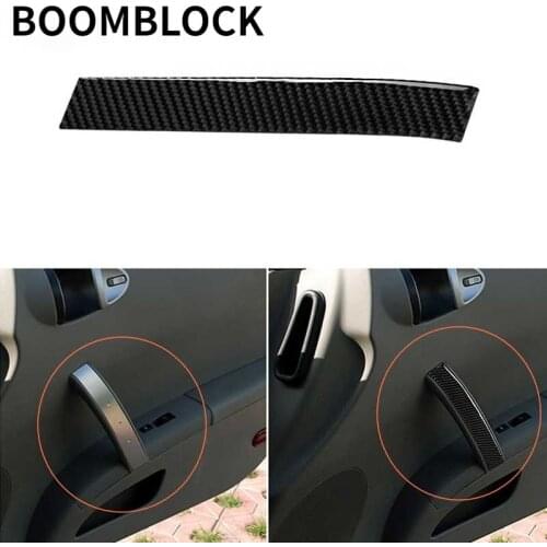 Car Passenger Door Handle Side Strip Co-pilot Position Carbon Fiber Sticker Auto Accessories For Nissan 350Z 2006 2007 2008 2009