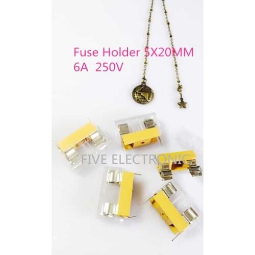 Free shipping! FUSE HOLDER 5X20MM, FUSE CASE,6A 250V with transparent lid 10pcs/lot