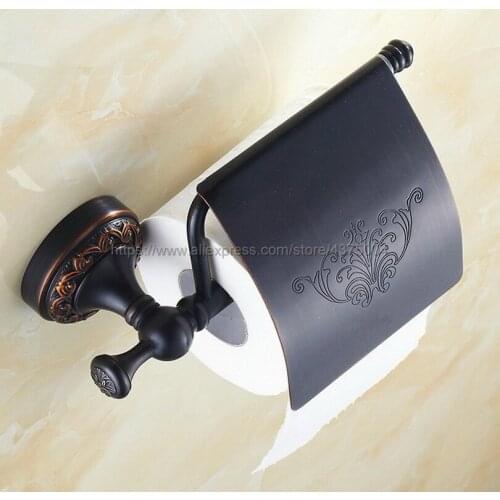 Black Oil Rubbed Brass Toilet Paper Holder Wall Mounted Roll Holder Rack Toilet Tissue Holder Luxury Bathroom Accessories Nba476