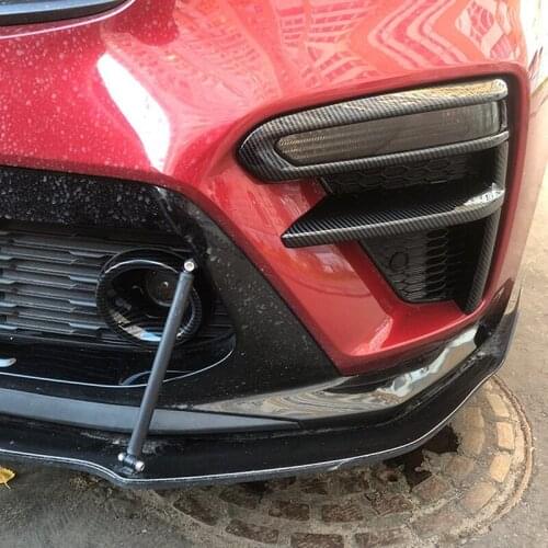 For Kia K3 Forte Cerato 2019 2020 2021 Carbon Style Front Fog Lights Lamp Frame Cover Trim Car Styling Accessories