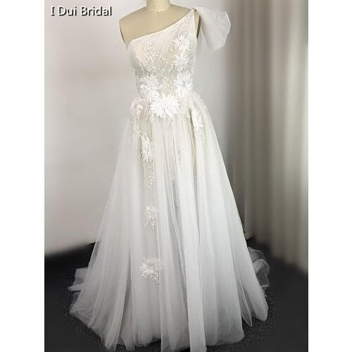 I DUI Bridal Womens One Shoulder Dresses