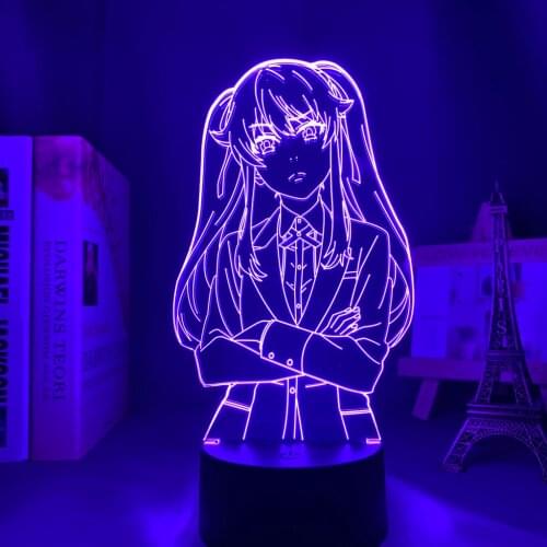 Kakegurui Meari Saotome Anime Led Light for Bedroom Decor Nightlight Kids Birthday Gift Manga Night Light Room Table 3d Lamp