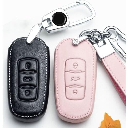 Leather Car Key Case Cover for Geely Atlas Boyue NL3 EX7 EmgrandX7 EmgrarandX7 SUV GT GC9 borui Auto Accessories 2016-2021