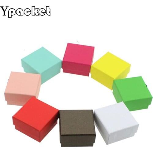 Square Wedding Ring Box Jewelry Display Jewelry Earrings Present Box Necklace Box 5 * 5 * 3cm Multicolor 50pcs/Lot