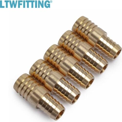 LTWFITTING Brass Barb Hose Reducing Splicer Mender 1/2" ID Hose x5/8" ID Hose Fitting Air Fuel Boat