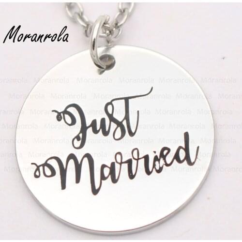 New arried"Just Married"Copper necklace Keychain,charm Wedding Engaged Bride Jewelry Engagement charm bachelorette party gift