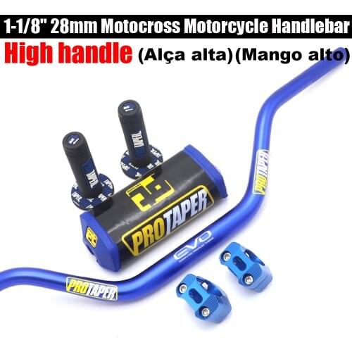 Motorcycle 28mm CNC 1-1/8" Fat Bar Handlebar High handle Grips Pads For HONDA KAWASAKI SUZUKI YAMAHA Protaper Pro Dirt Bike