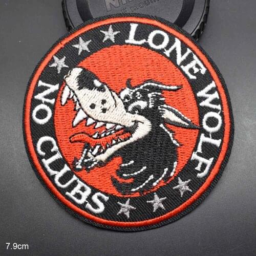 Wolf Animal Iron On Full Embroidered Clothes Patches For Clothing Stickers Garment Wholesale