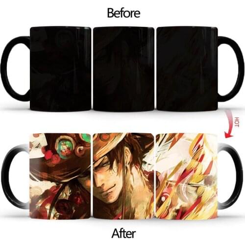New Handsome straw hat Color Changing Mug Ceramic Thermal Coffee Cup Breakfast Milk Cup Gift Tazas De Ceramica BSKT-026