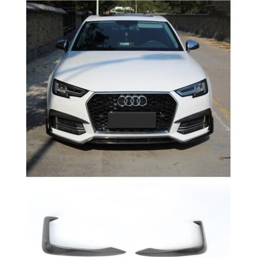 Carbon Fiber Car Front Grille Lip wind knife Protector Fits For Audi A4 Sline S4 B9 2017 2018 2019