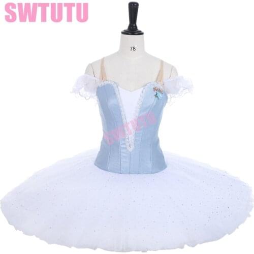 Women Blue Professional Ballet Tutu Puff Sleeve Coppelia Ballet Costume Nutcracker Classical ballet tutu costumes LT0021