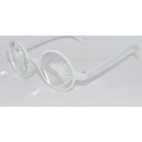Clear frame kaleidoscope glasses with Clear sun flower Glass lenses