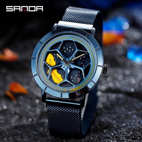 Sanda watches male sports top brand military luxury quartz watch dwaterproof water Mesh belt watch orologio uomo часы reloj