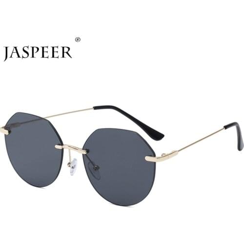 JASPEER Classical Rimless Sunglasses Women Vintage Gradient Sun Glasses Men Retro Shades UV400 Goggles Eyewear Gafas De Sol