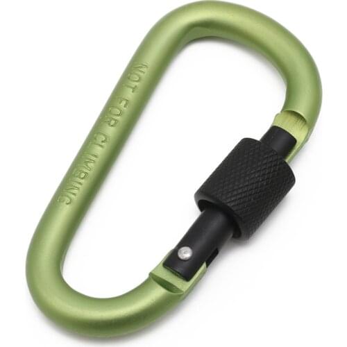 Bold 8cm Locking Type D Quickdraw Carabiner Backpack Buckle Hanging Aluminum Nut