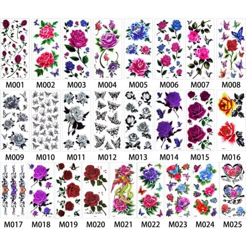 Samll Size Flower Waterproof Tattoo Sticker sexy butterfly temporary glow tattoo Waist Body Arm Fashion Fake tatoo
