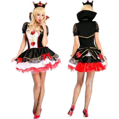 Amazing Poker Queen of Hearts Costume Adult Halloween Costumes for Women Carnival Sexy Anime Fancy Party Dress Outfit