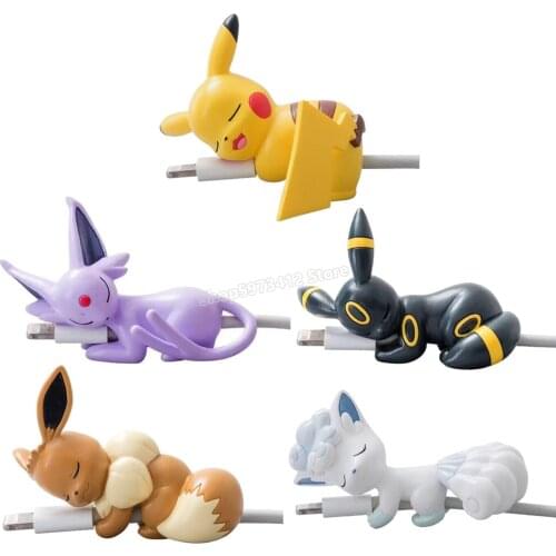 Pokemon Mobile Phone Charging Cable Protective Cover Cartoon Doll Pikachu Ib Cable Holder Dropshipping Supply phone Accessories