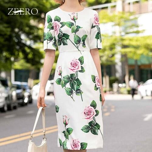 2021 Summer Womens Short Sleeve Elegant Office Style Print Willon Green Dress Female O-neck High Waist Slim Mini Dersses 2XL