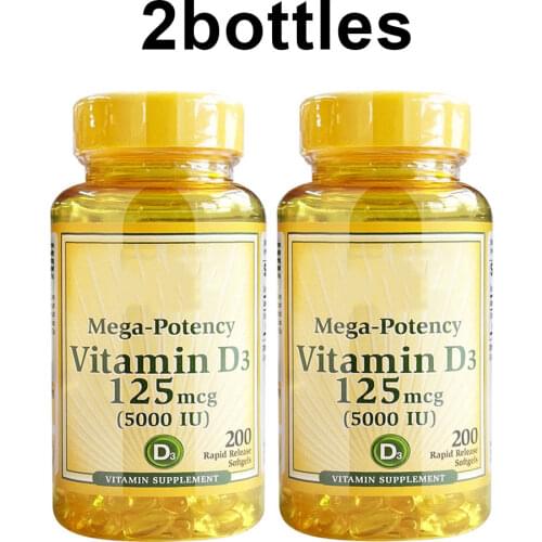 Pride Vitamin D3 5000 IU Supports healthier younger-looking skin immune & muscle bone health 200caps/bottle