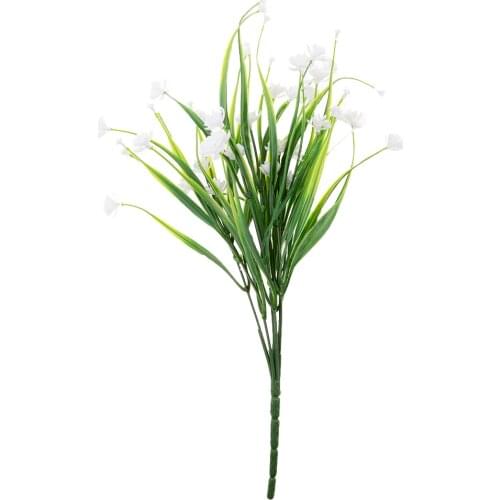 2xCloth Plastic Camellia Bunch Artificial Plant Bouquet Wedding Decor White