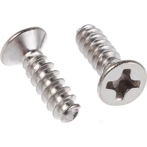 30pcs M3 Nickel plated Phillips Countersunk head tapping screw flat tail self tappings screws GB846 5mm-14mm Length