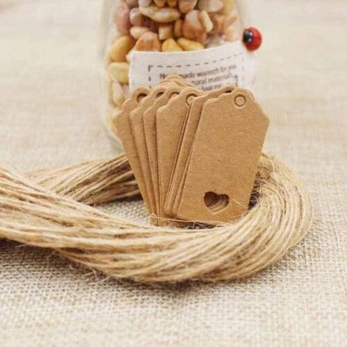4*2CM scallop kraft blank paper tag hollow heart gift/products/wedding favors display mini cute hang tag 200pcs+200 string