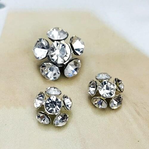 4Pcs 10-15mm Exquisite diamond-studded metal buttons ladies shirt small rhinestone buttons DIY hand-sewn clothing buttons C182