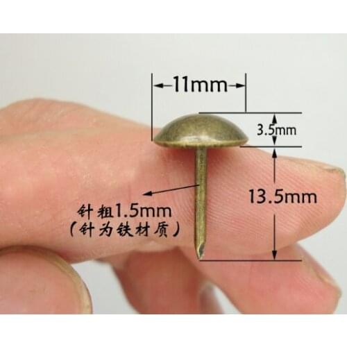A1 Decorative Pure copper foam nail Antique Chinese furniture sofa ancient nail bubble nail drum head nail rivet door 11mm*17mm