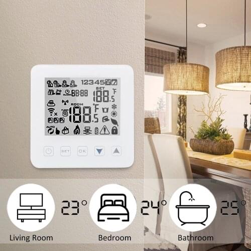 Alexa Smart Wifi Thermostat Electric Floor Heating Thermostat for Warm Floor Heating Units Programmable Temperature Controller